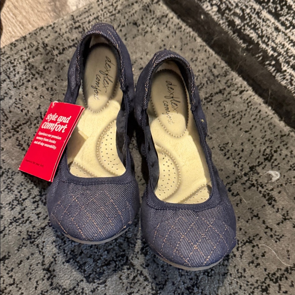 Dr. Scholl's Denim Blue Quilted Flats